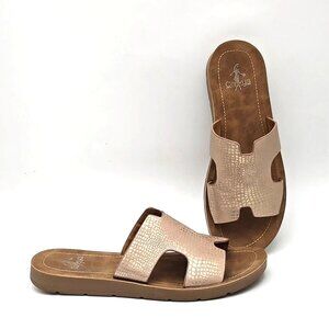 Corkys Bogalusa Beige Slip-on Slide Casual Sandals Women's Size 10M